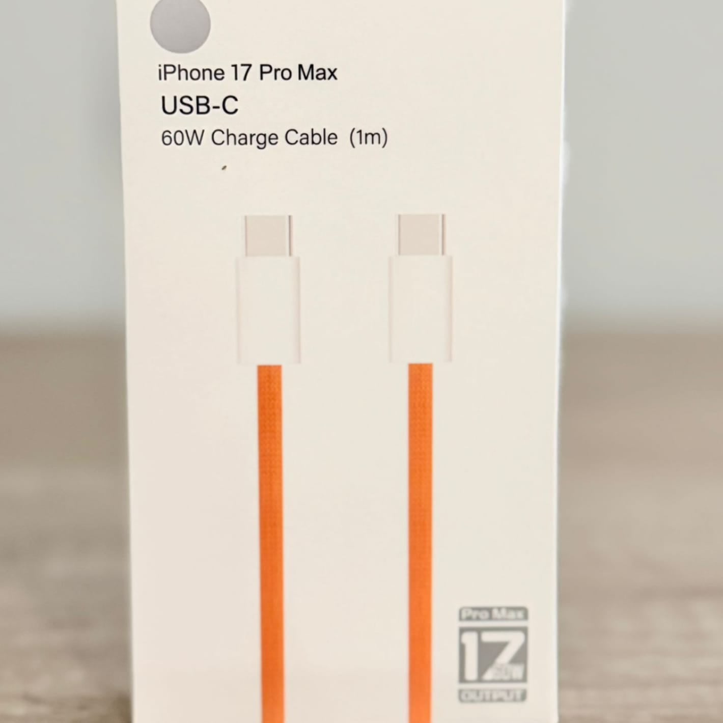 USB-C to USB-C Fast Charging Cable for iPhone 17 Pro Max
