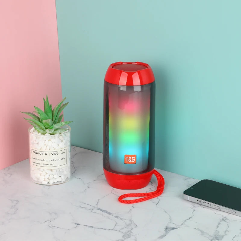 Portable Bluetooth Speaker - Outdoor Small Steel Gun Bright Light Mini Speaker for Home and Travel