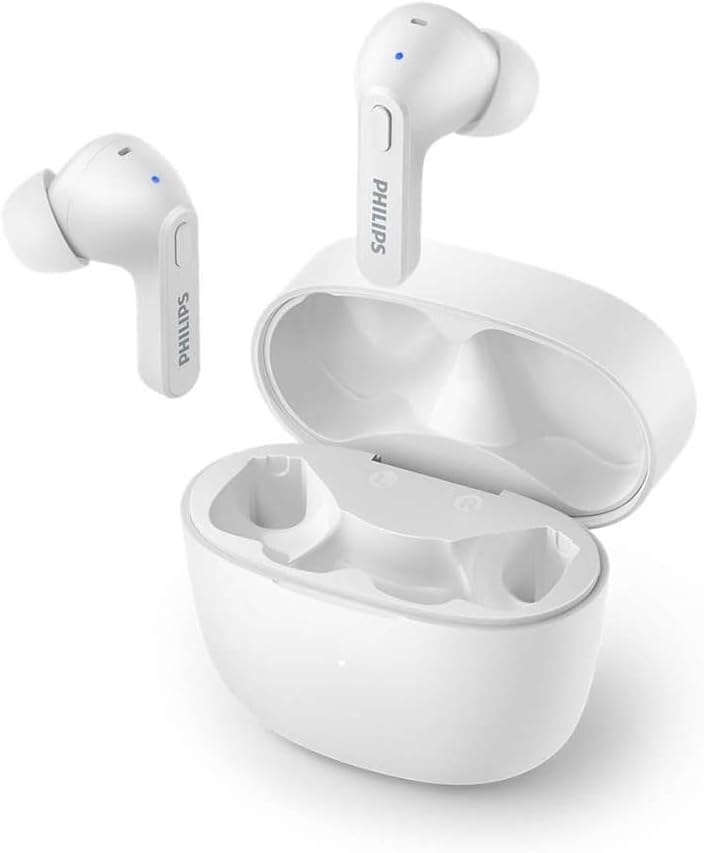 PHILIPS TAT2206WT/00 – True Wireless Bluetooth Earphones with Mic (White)