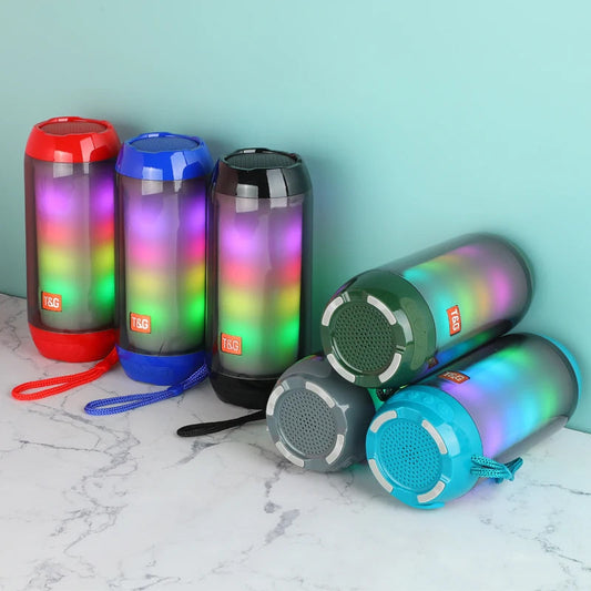 Portable Bluetooth Speaker - Outdoor Small Steel Gun Bright Light Mini Speaker for Home and Travel