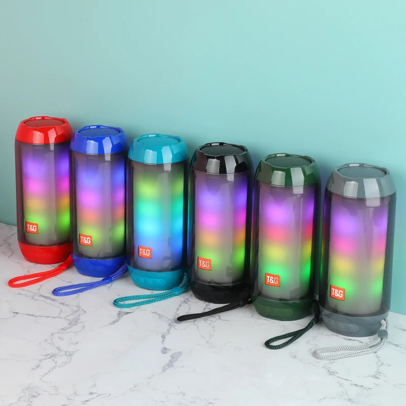 Portable Bluetooth Speaker - Outdoor Small Steel Gun Bright Light Mini Speaker for Home and Travel