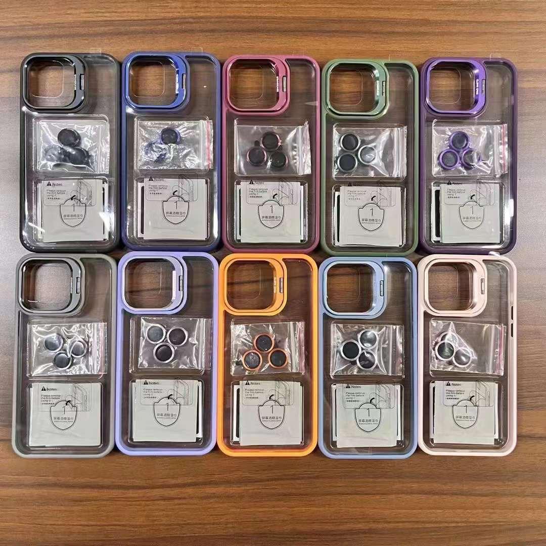 Coque iPhone 12/12 PRO/12 PRO MAX U1 avec support et protection appareil photo, cadre entièrement métallique et protection d'écran rigide offerte