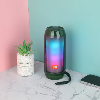 Portable Bluetooth Speaker - Outdoor Small Steel Gun Bright Light Mini Speaker for Home and Travel