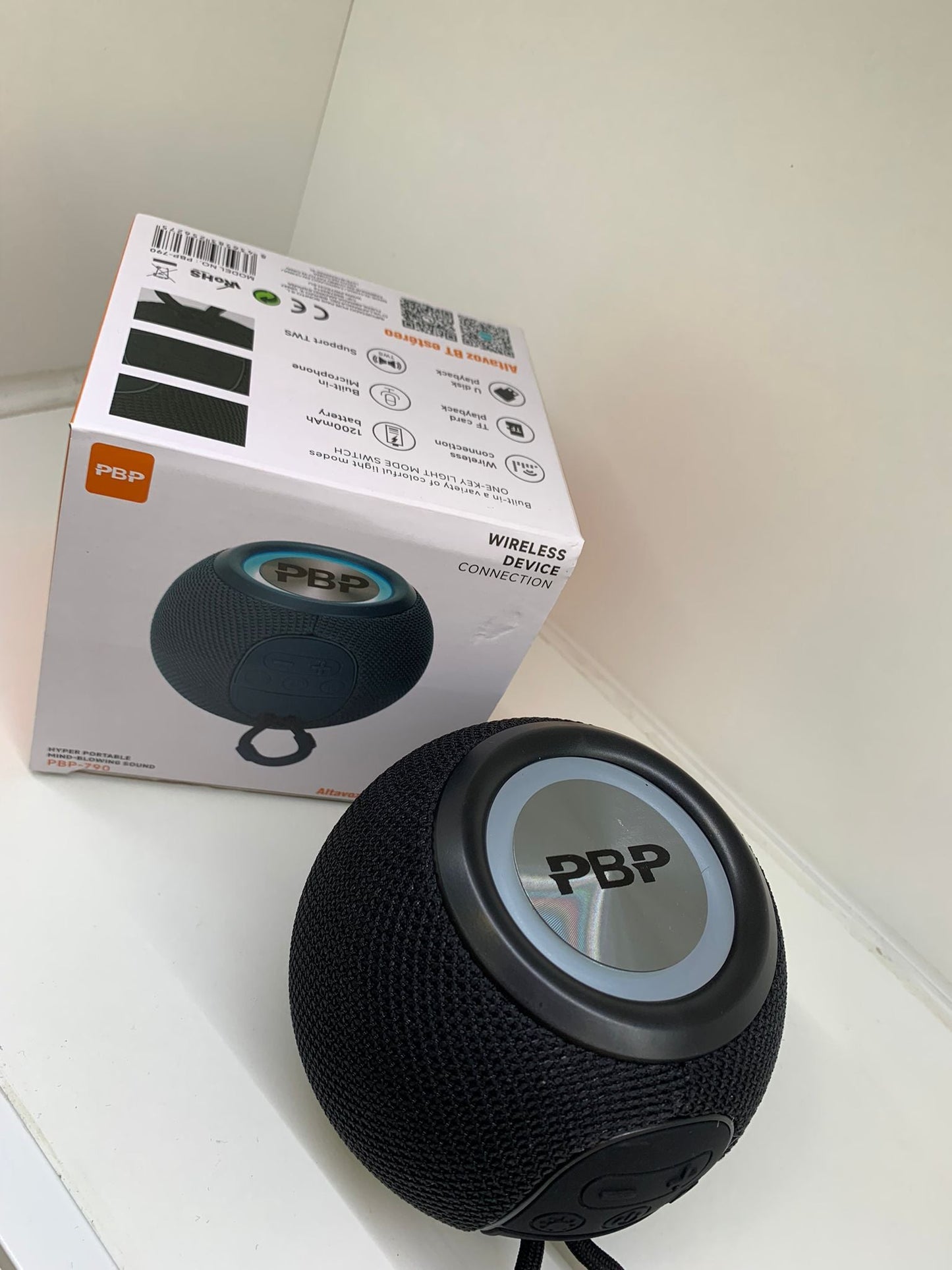 Mini Bluetooth Speaker – Wireless Portable Subwoofer with Colorful Lights and Fabric Design for Outdoor Use