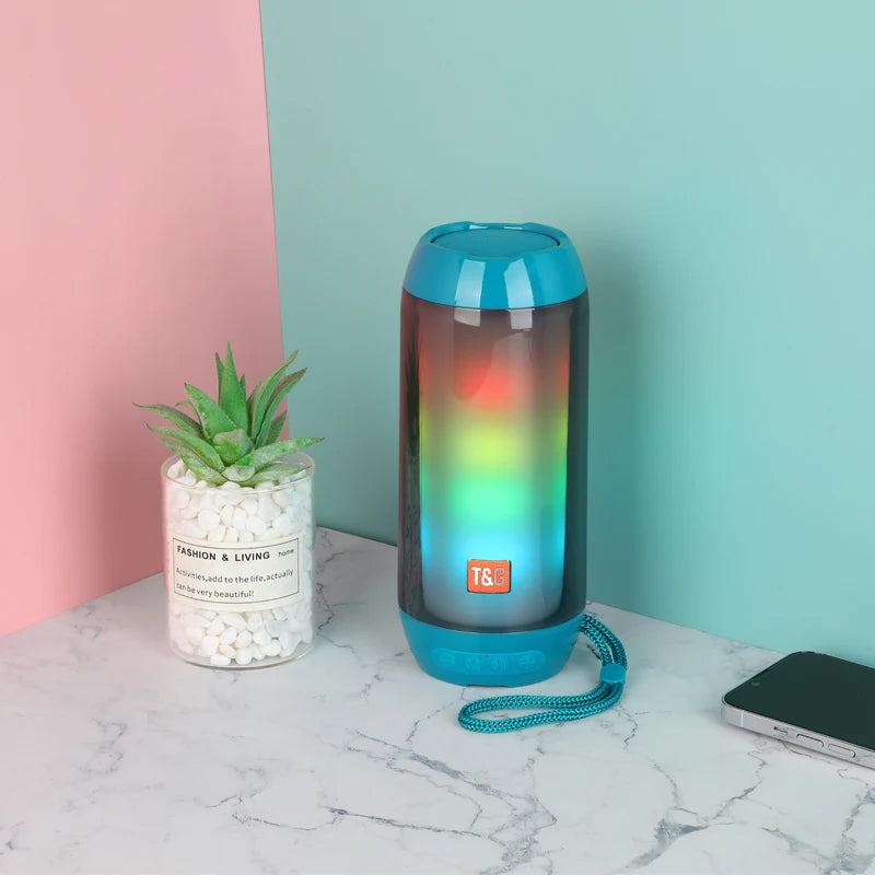 Portable Bluetooth Speaker - Outdoor Small Steel Gun Bright Light Mini Speaker for Home and Travel