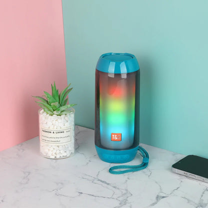 Portable Bluetooth Speaker - Outdoor Small Steel Gun Bright Light Mini Speaker for Home and Travel