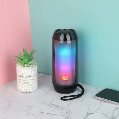 Portable Bluetooth Speaker - Outdoor Small Steel Gun Bright Light Mini Speaker for Home and Travel