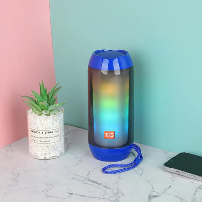 Portable Bluetooth Speaker - Outdoor Small Steel Gun Bright Light Mini Speaker for Home and Travel