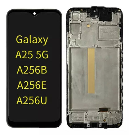 Samsung Galaxy A25 A256B DISPLAY LCD Touch Frame Black  ORIGINAL