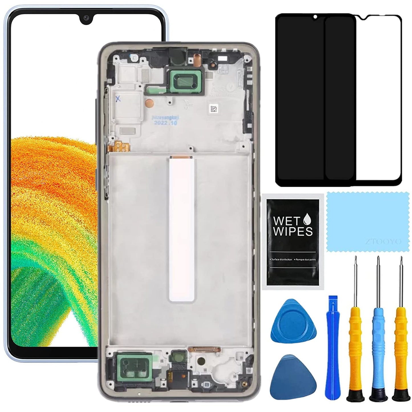 Samsung Galaxy A33 5G SM-A336 Pantalla Completa Original Con Marco Plata