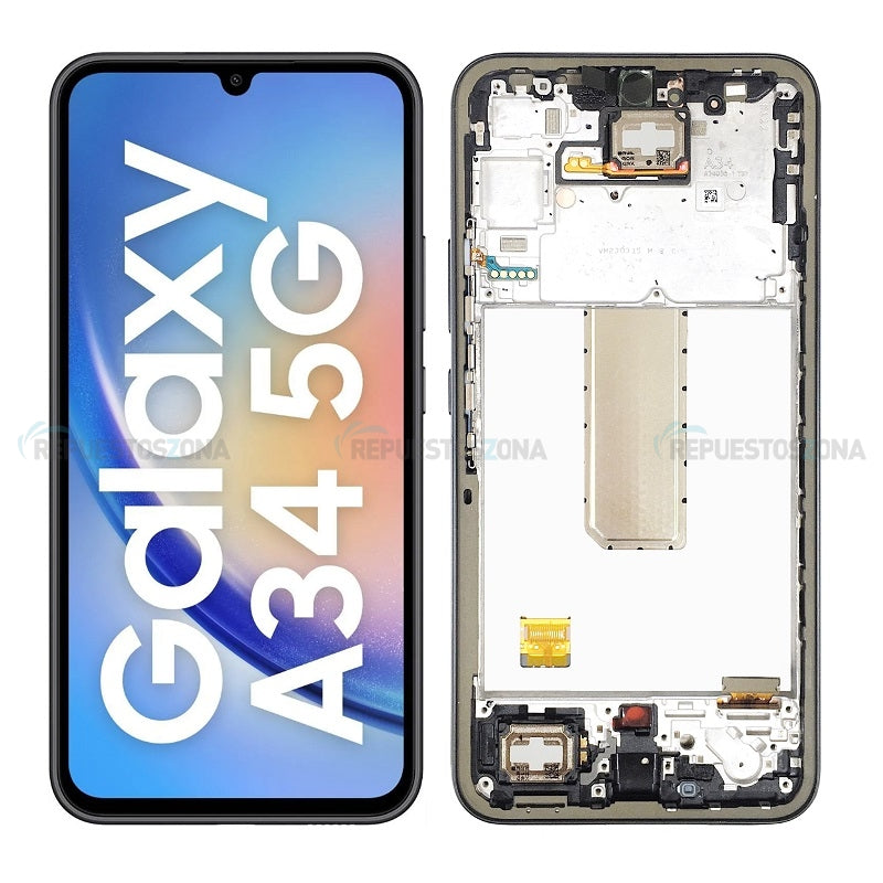 Pantalla Completa OLED + Tactil + Marco Samsung Galaxy A34 5G A346 Negro