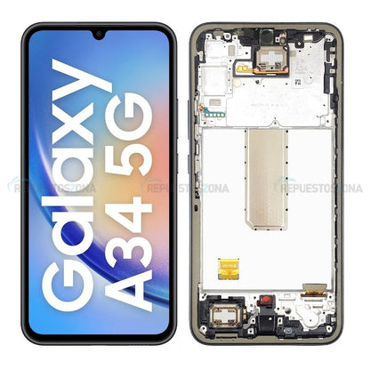 Pantalla Completa OLED + Tactil + Marco Samsung Galaxy A34 5G A346 Negro