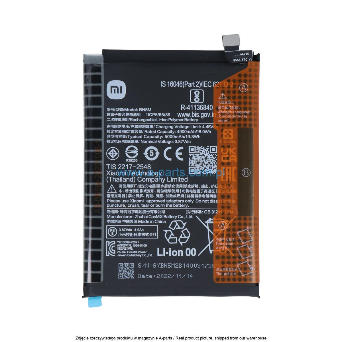 Original Battery for XIAOMI REDMI NOTE 12S 4G – 100% Health