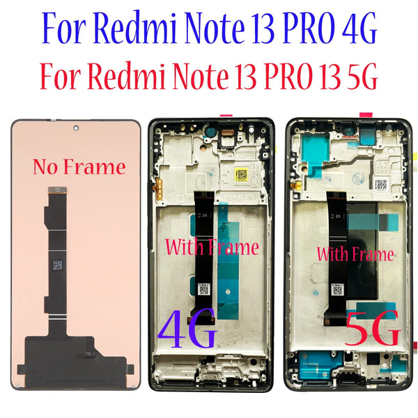 Tecno Pantalla LCD Incell para Xiaomi Redmi Note 13 Pro 4G / 5G con Marco | Repuesto Original Completo