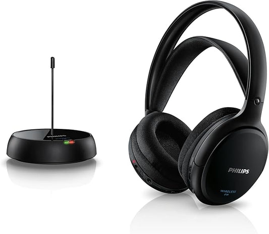 Philips SHC5200 Wireless TV Headphones – HiFi Sound, Comfort Fit & Long-Range FM Transmission