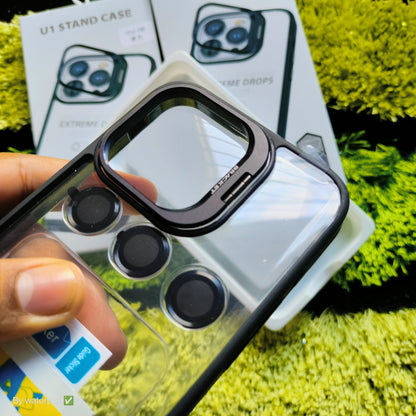 IPHONE 12/12 PRO /12 PRO MAX   BEST U1 STAND CASE CAMARA PROTECTION FULL METAL FRAME + HARD SCREEN PROTECTOR FREE