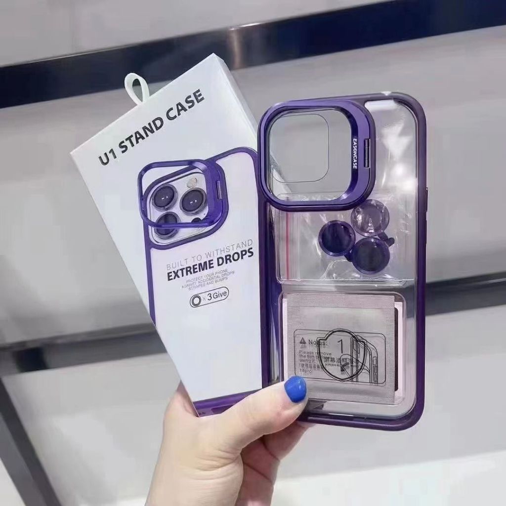 IPHONE 12/12 PRO /12 PRO MAX   BEST U1 STAND CASE CAMARA PROTECTION FULL METAL FRAME + HARD SCREEN PROTECTOR FREE