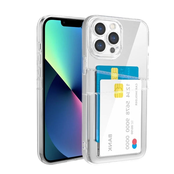 Étui portefeuille transparent antichoc pour iPhone 11/11 Pro/11 PRO MAX avec porte-cartes et protection d'écran rigide offerte