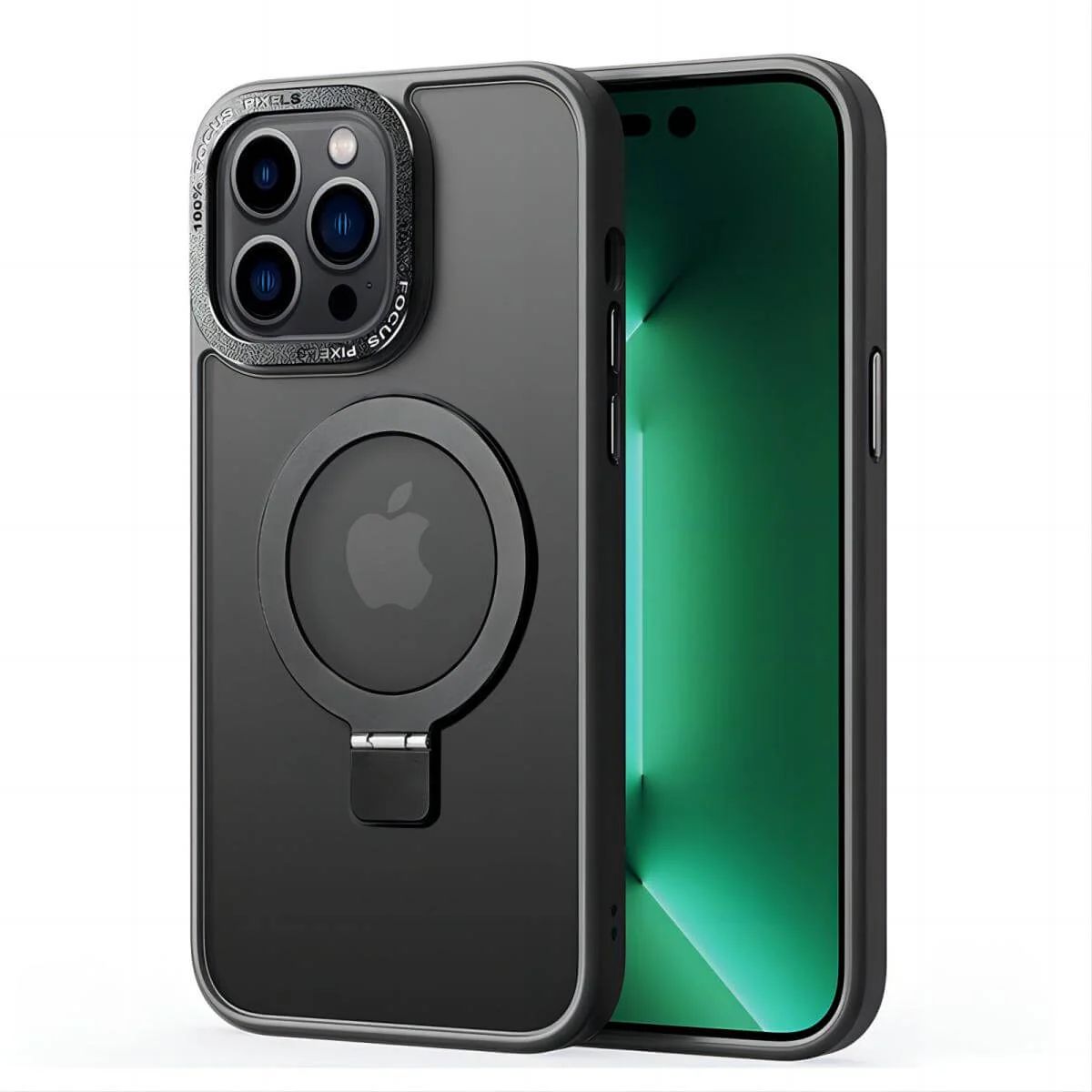 IPHONE  15 /15 PRO/ 15 PLUS /15 PRO MAX  Crystal Clear Full Protection Case  With Ring + HARD SCREEN PROTECTOR FREE