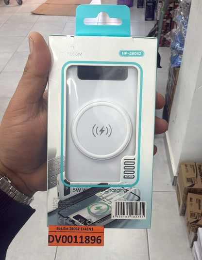 HOPECOM HP-28042 10000mAh Magnetic Wireless Power Bank – 5W Wireless Charging Pad & Integrated Cable System