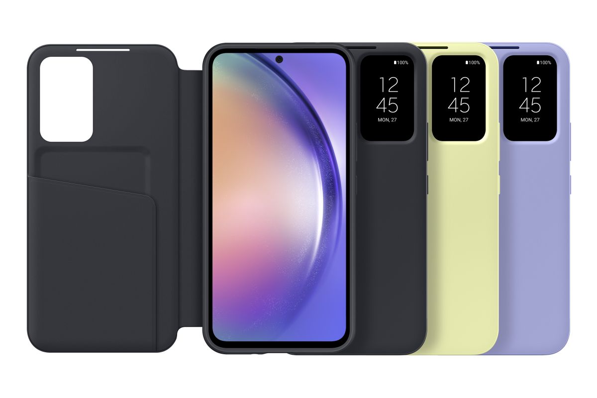 SAMSUNG Galaxy S-View Wallet Phone Case, Protective Cover with Smart Small Screen + HARD SCREEN  PROTECTOR FREE