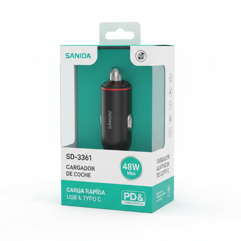 Sunpin CS03 Dual-Port 2.4A Car Charger – High-Efficiency Power with Included Type-C Cable (Copy)