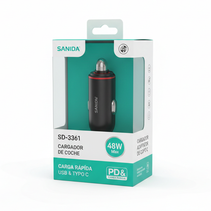 Sunpin CS03 Dual-Port 2.4A Car Charger – High-Efficiency Power with Included Type-C Cable (Copy)