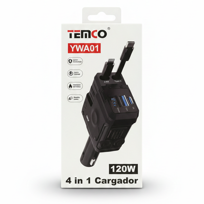 TEMCO YWA01 4-in-1 Car Charger