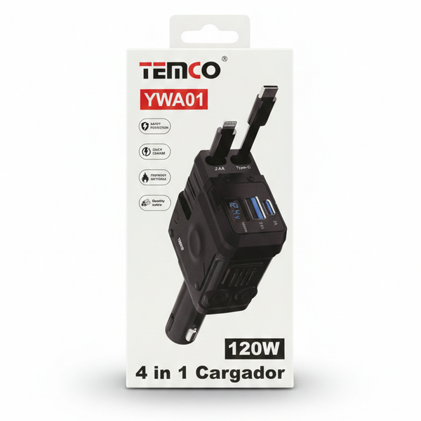 TEMCO YWA01 4-in-1 Car Charger