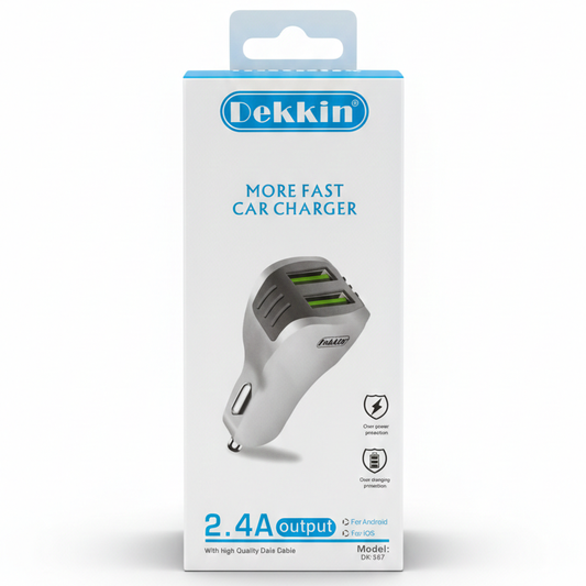 Sunpin CS03 Dual-Port 2.4A Car Charger – High-Efficiency Power with Included Type-C Cable