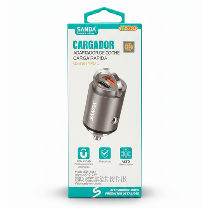 Sunpin CS03 Dual-Port 2.4A Car Charger – High-Efficiency Power with Included Type-C Cable (Copy)