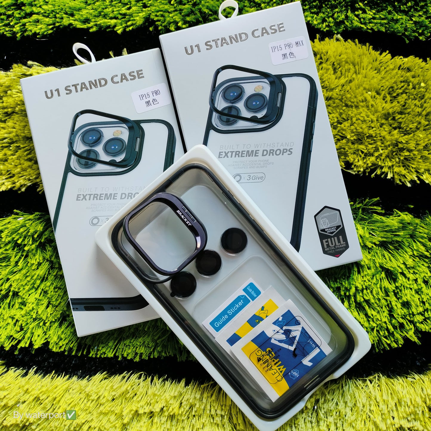 IPHONE 12/12 PRO /12 PRO MAX   BEST U1 STAND CASE CAMARA PROTECTION FULL METAL FRAME + HARD SCREEN PROTECTOR FREE