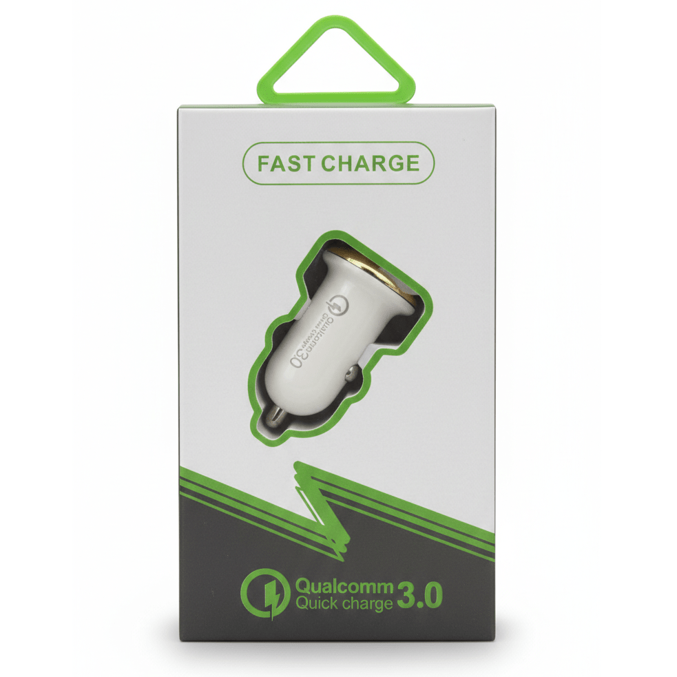 Qualcomm Quick Charge 3.0 WKN - 88 – Dual - Port 3.1A High - Speed Car Charger with Safety Intelligence - NEW PRIME