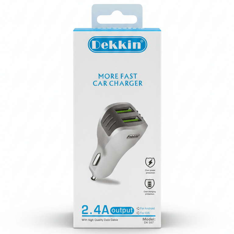 Sunpin CS03 Dual - Port 2.4A Car Charger – High - Efficiency Power with Included Type - C Cable - NEW PRIME